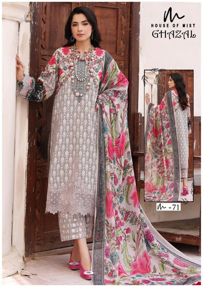 Ghazal Pakistani Designer Pure Cotton Printed Shalwar Suit