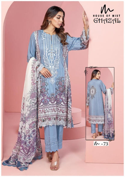 Ghazal Pakistani Designer Pure Cotton Printed Shalwar Suit