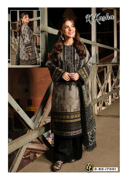 K.Kasha Pakistani Designer Pure Lawn Cotton Printed Suit
