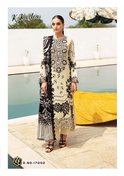 K.Kasha Pakistani Designer Pure Lawn Cotton Printed Suit
