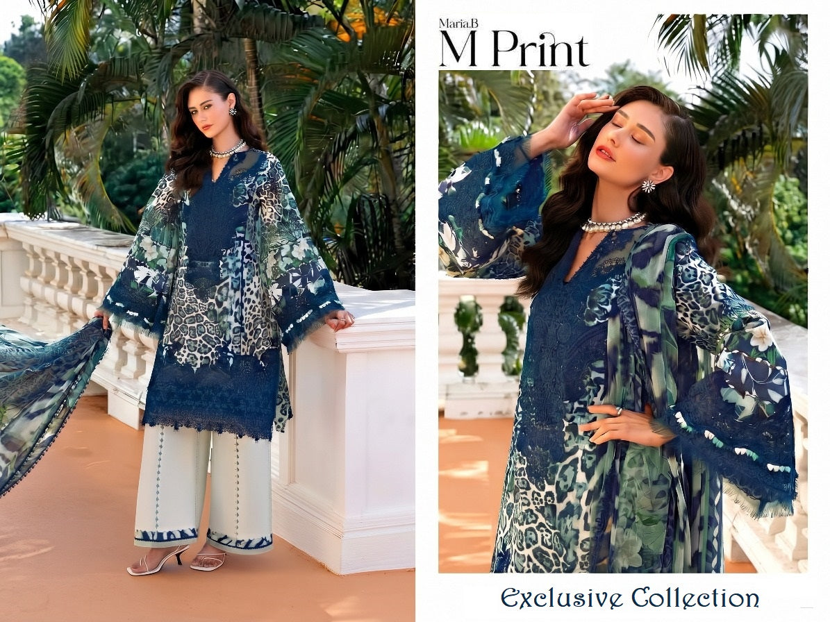 Maria B Mprint Pakistani Designer Stylish Embroidered Lawn Suit