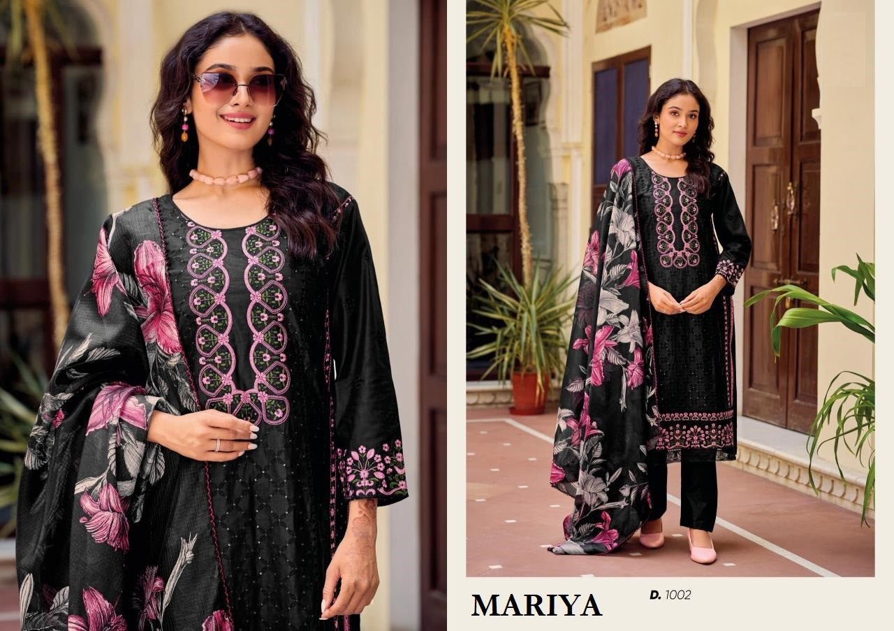 Mariya Pakistani Designer Luxury Pure Cotton Embroidered Lawn Suit