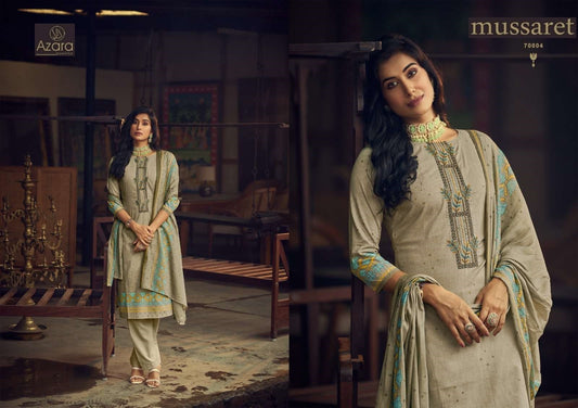 Azara Mussaret Pakistani Designer Classic Embroidered Lawn Suit