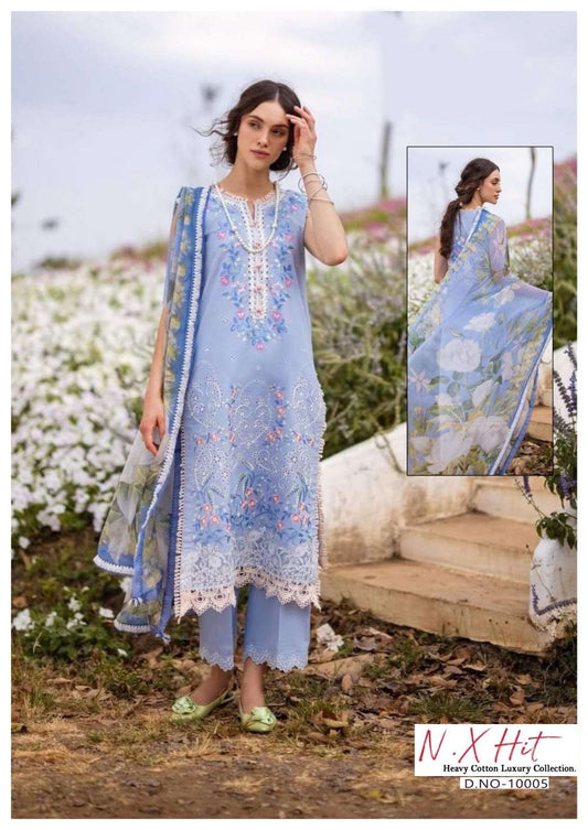 N.X Hits Pakistani Designer Pure Cotton Printed Suit