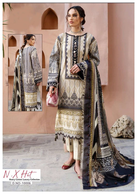 N.X Hits Pakistani Designer Pure Cotton Printed Suit