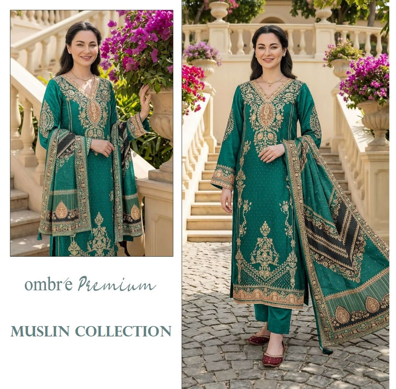 Ombre Pakistani Designer Muslin Hit Wedding & Party Wear Suit