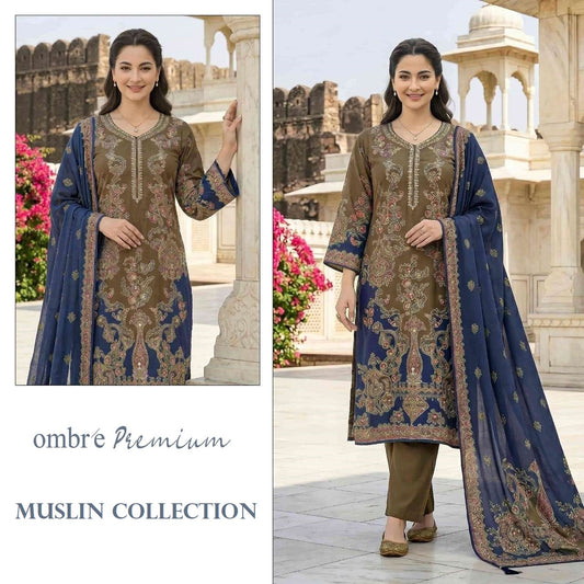 Ombre Pakistani Designer Muslin Hit Wedding & Party Wear Suit