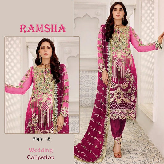 Ramsha Pakistani Designer Super Hit Wedding Party Wear Suit