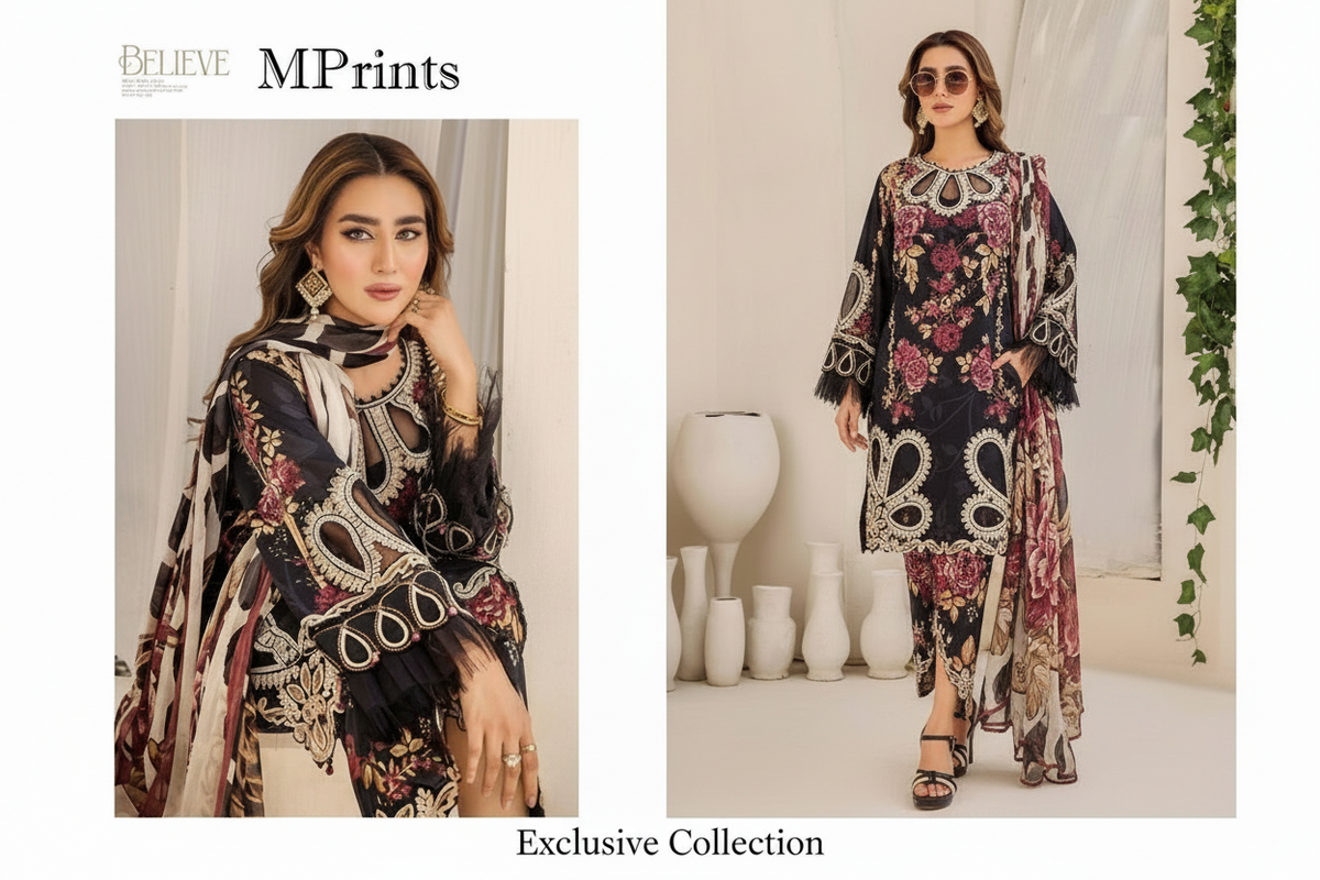 Mprints Pakistani Designer Stylish Hit Embroidered Lawn Suit