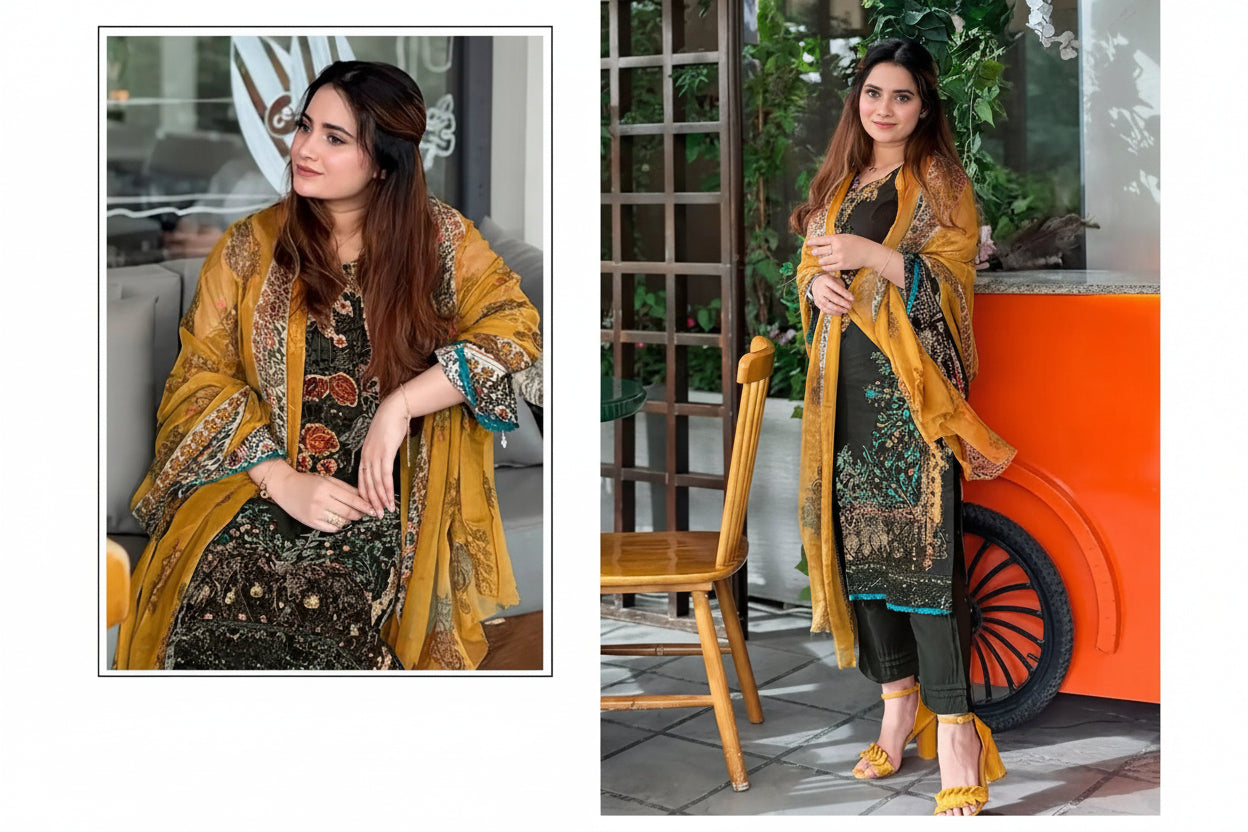 Firdous Queen Exclusive Pakistani Designer Embroidered Lawn Suit