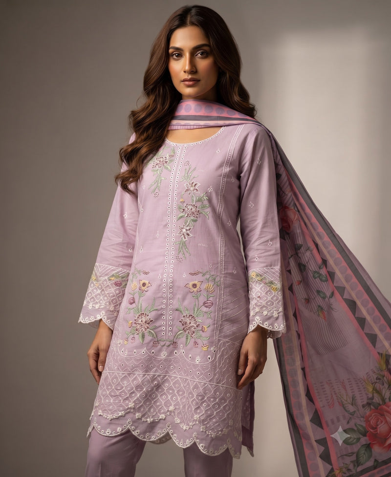 Al Khusbu Pakistani Designer Luxury Embroidered Pure Cotton Lawn Suit