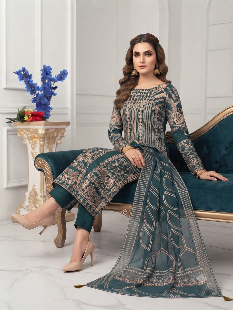 Zaha Pakistani Designer Luxury Wedding Party Wear Dress