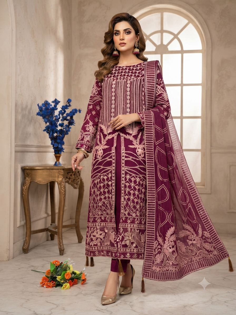 Zaha Pakistani Designer Luxury Wedding Party Wear Dress