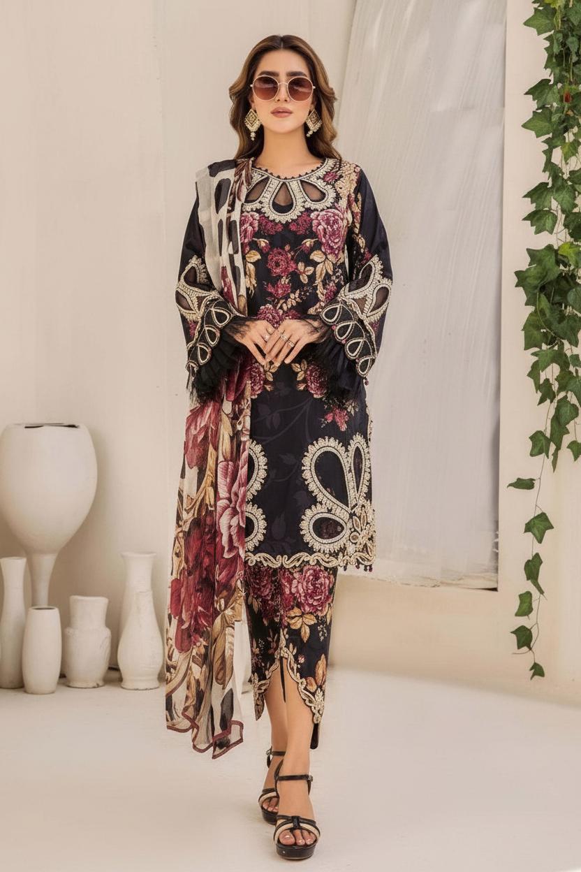 Mprints Pakistani Designer Stylish Hit Embroidered Lawn Suit