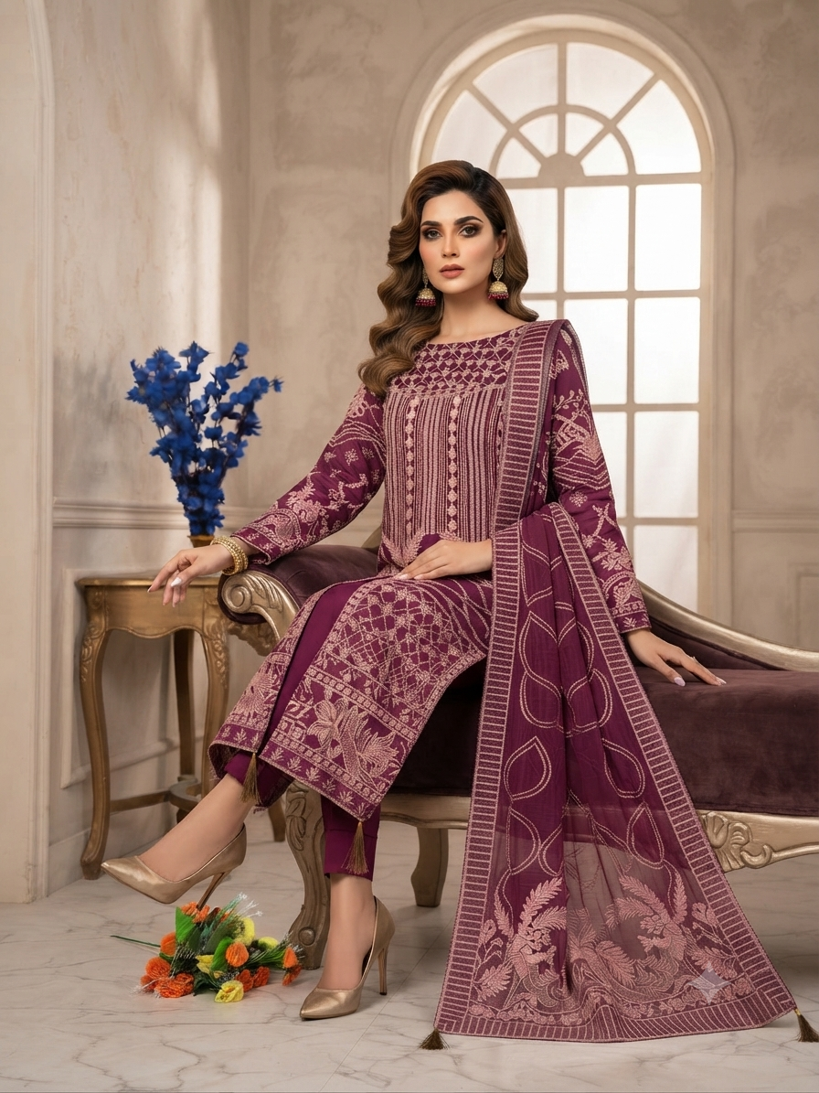 Zaha Pakistani Designer Luxury Wedding Party Wear Dress