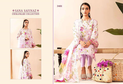 Sana Safinaz Pakistani Designer Chikankari Embroidered Lawn Suit