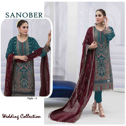 Sanober Pakistani Designer Hit Colors Wedding & Party Wear Suit
