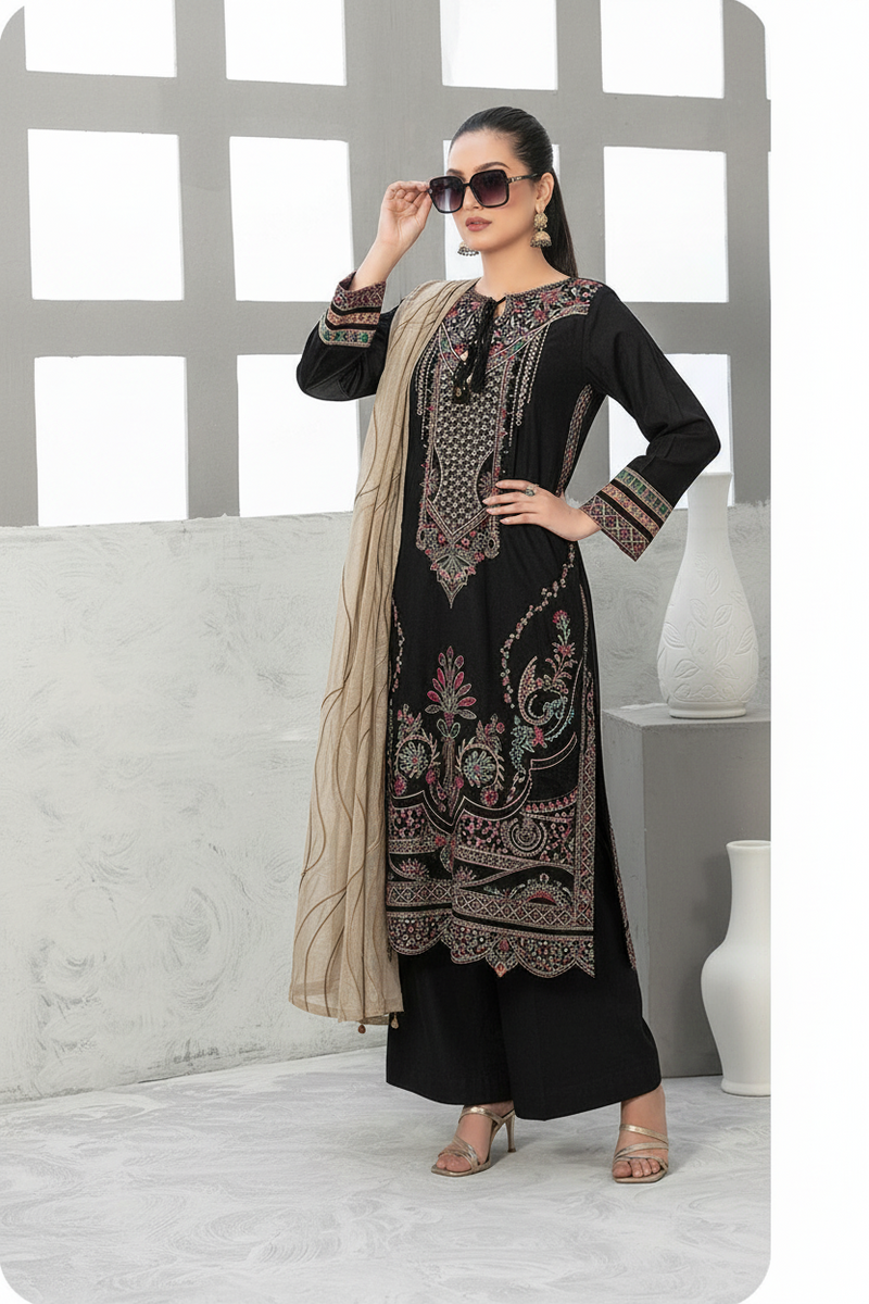 Sanober Pakistani Designer Classic Hit Velvet Embroidered Suit