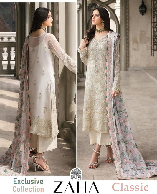 Zaha Classic Pakistani Designer Luxury Hit Party Wear Suit