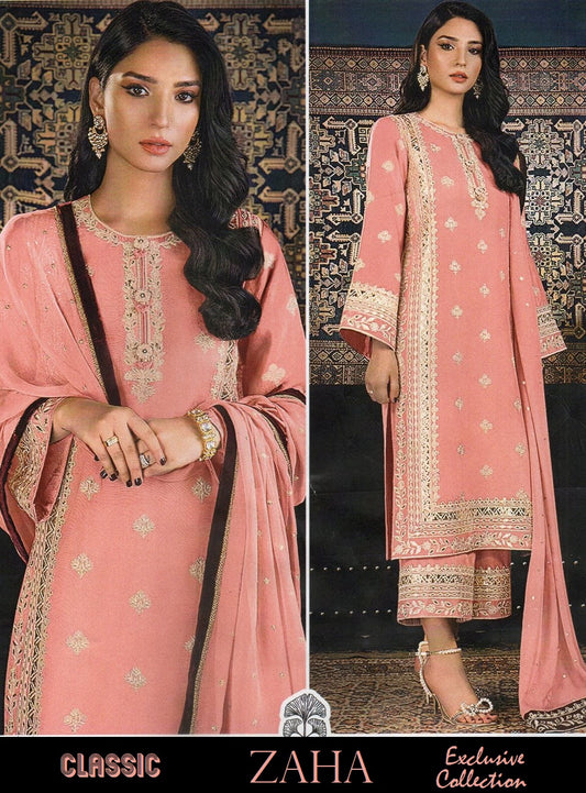 Zaha Classic Pakistani Designer Luxury Hit Party Wear Suit