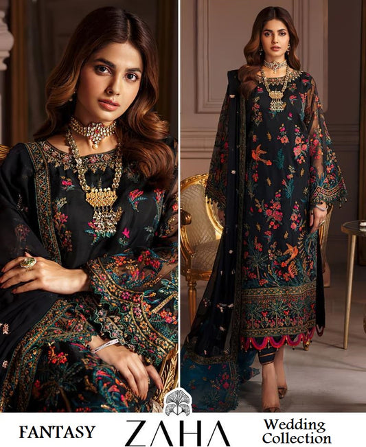 Zaha Exclusive Pakistani Designer Hit Party Wear Suit