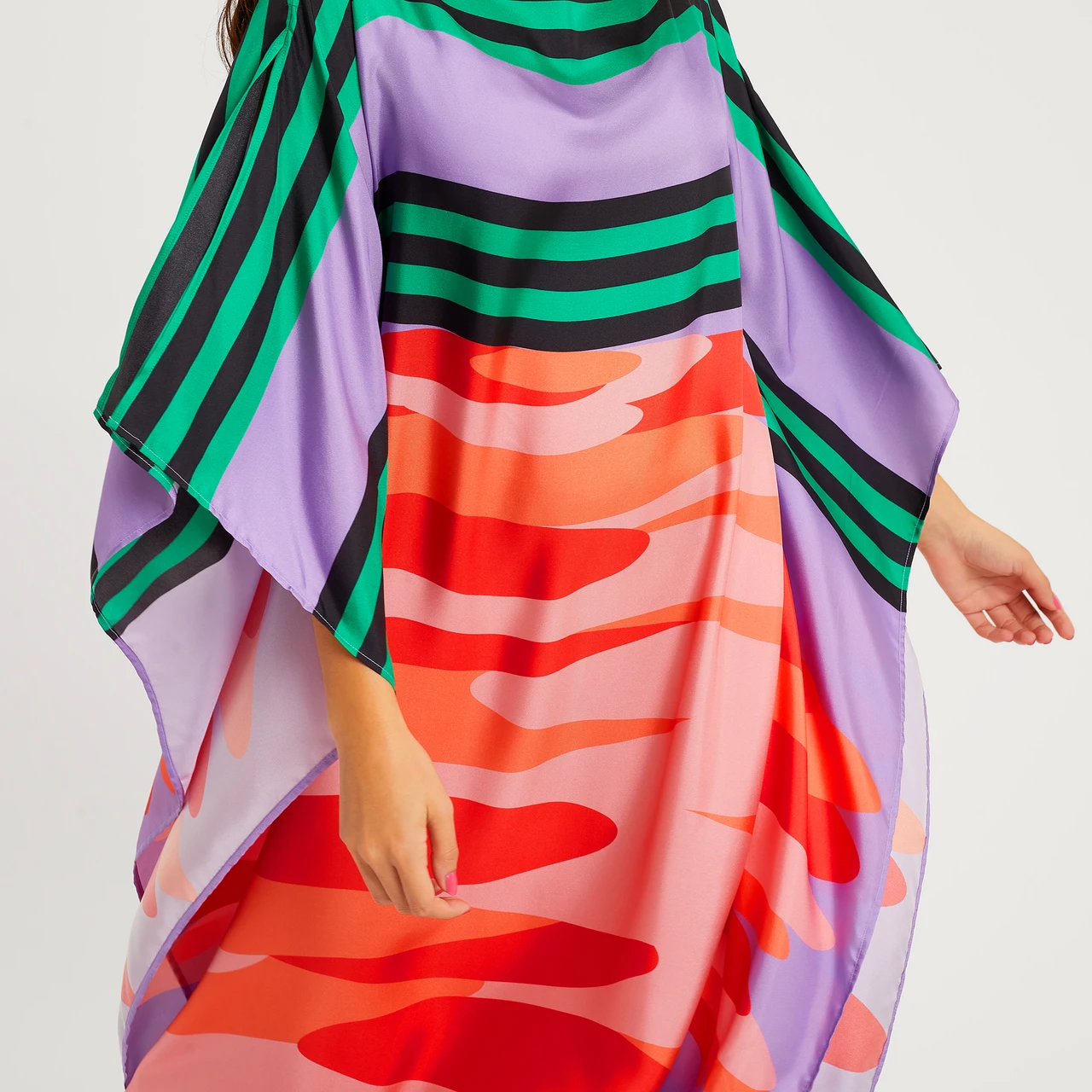 Women’s Striped Printed Soft Silk Kaftan Casual Wear