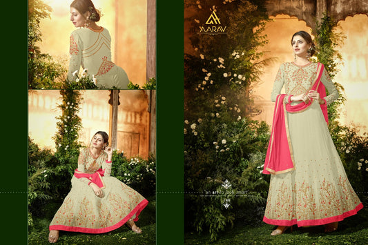 Aarav Designer Wedding Collection Pista Anarkali Gown Party Wear