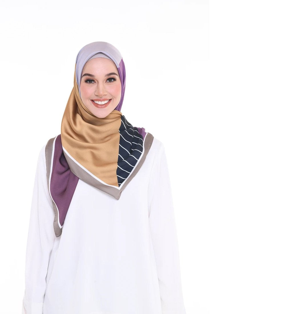 Satin Silk Printed Square Hijab Scarf
