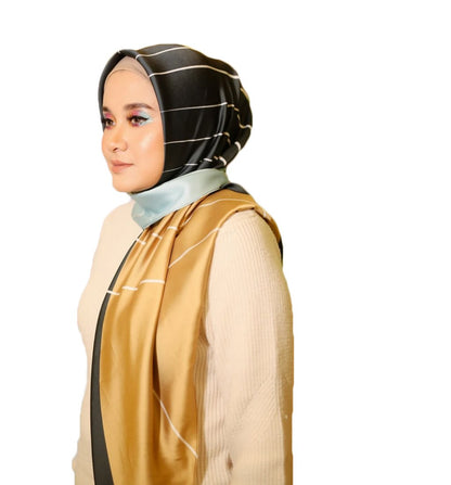 Women’s Printed Satin Silk Square Dupatta Scarf Hijab