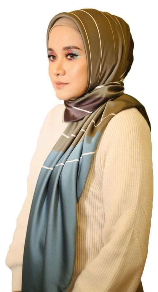 Satin Silk Printed Square Hijab Dupatta Scarf For Women