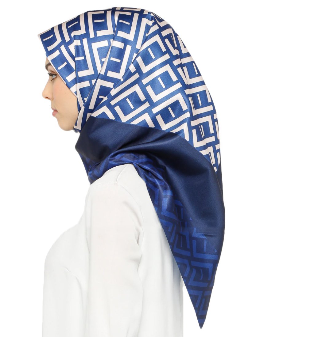 Printed Satin Square Scarf For Women