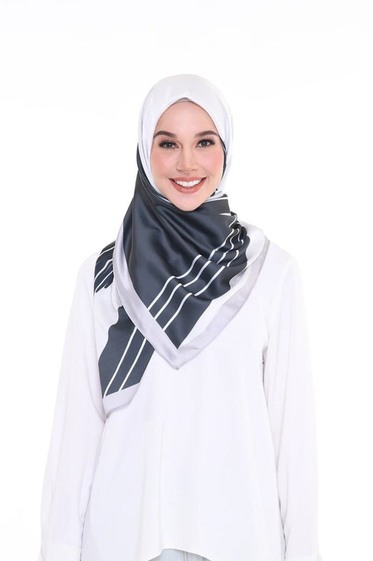 Premium Satin Silk Printed Square Hijab Scarf Dupatta