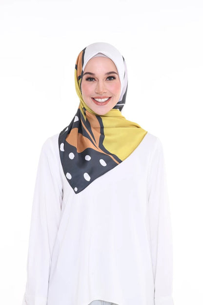 Premium Satin Silk Square Printed Hijab Scarf Dupatta