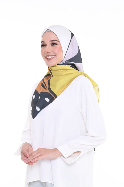 Premium Satin Silk Square Printed Hijab Scarf Dupatta