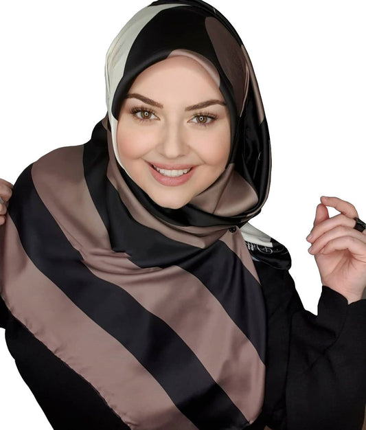 Printed Satin Silk Square Scarf Hijab
