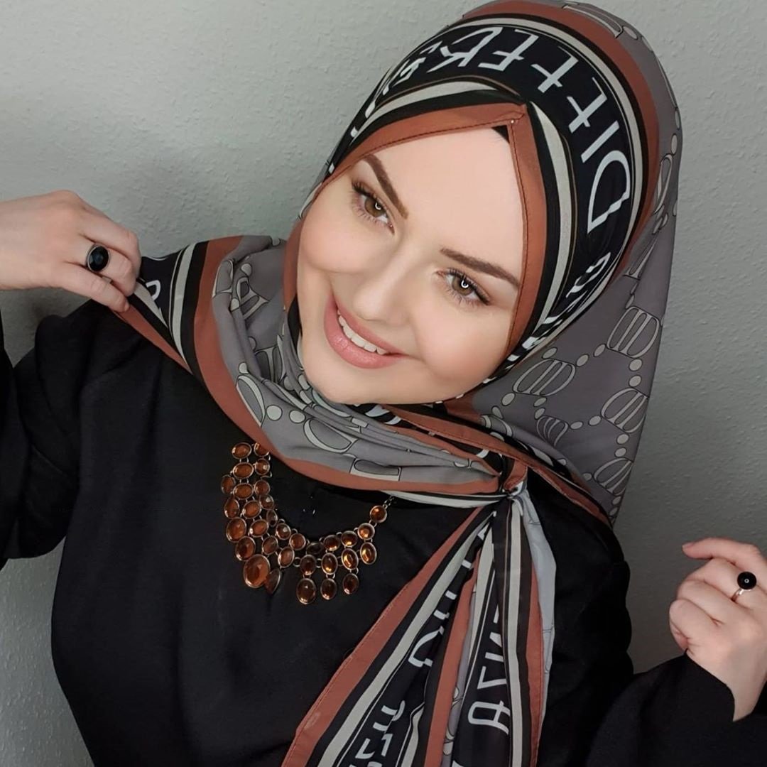Printed Satin Silk Square Hijab Mustard