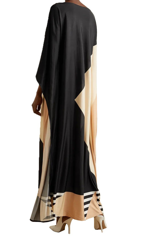 Women Long Ankle Length Casual Wear Satin Silk Printed Kaftan