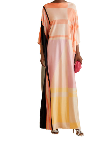 Digital Printed Long Satin Silk Casual Wear Women Kaftan Kurtas
