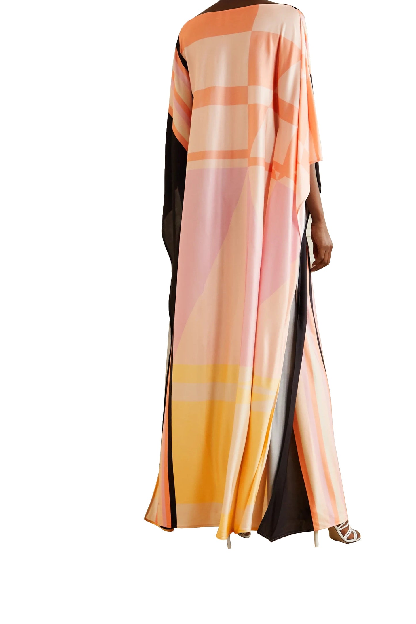 Digital Printed Long Satin Silk Casual Wear Women Kaftan Kurtas
