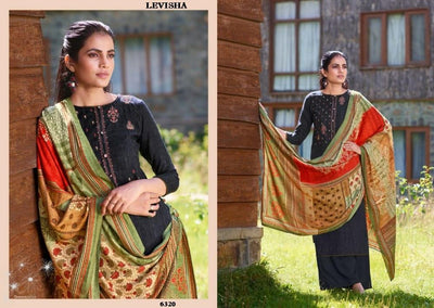 Levisha Designer Pure Pashmina Embroidered Winter Dress - AliShaif