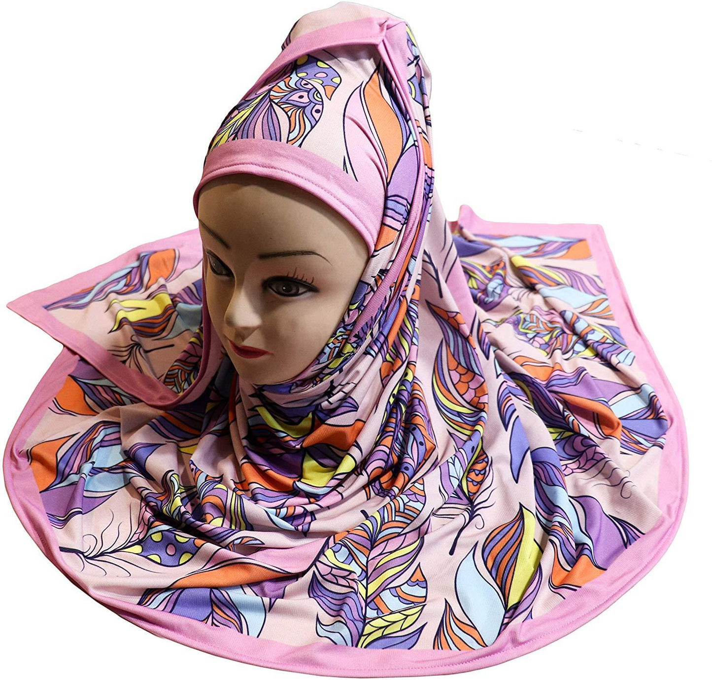 Feather Purple Digital Printed Hijab - AliShaif