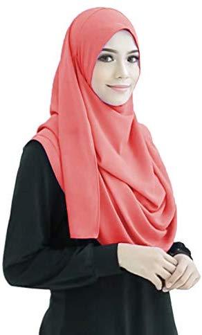 Peach 2 Loop Stitched Hijab - AliShaif