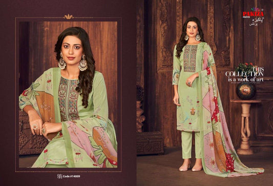 Pakiza Pakistani Designer Royal Crepe Embroidered Suit