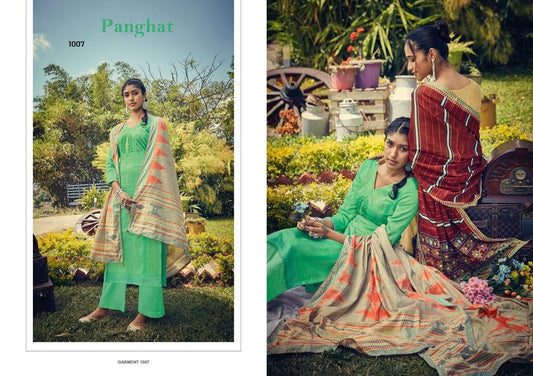 Panghat Designer Beautiful Classic Embroidered Plazo / Shalwar Suit