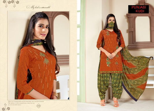 Punjabi Kudi Designer Cotton Embroidered Shalwar Suit